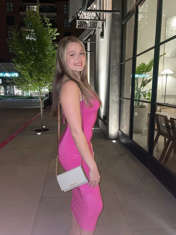 pink maxi fitted dress Size M - Image 3