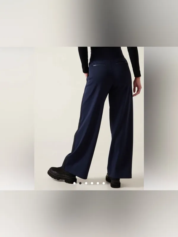 Athleta Venice Colorblock Wide Leg Navy Pants Size M - Image 3