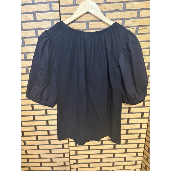Old Navy Black Puff Sleeve Top Size Medium‎ - Image 2