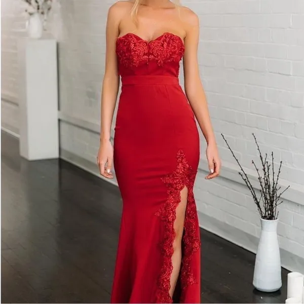 Hello Molly Svelte Lace Embroidered Maxi Dress | Red size 6‎ - Image 2