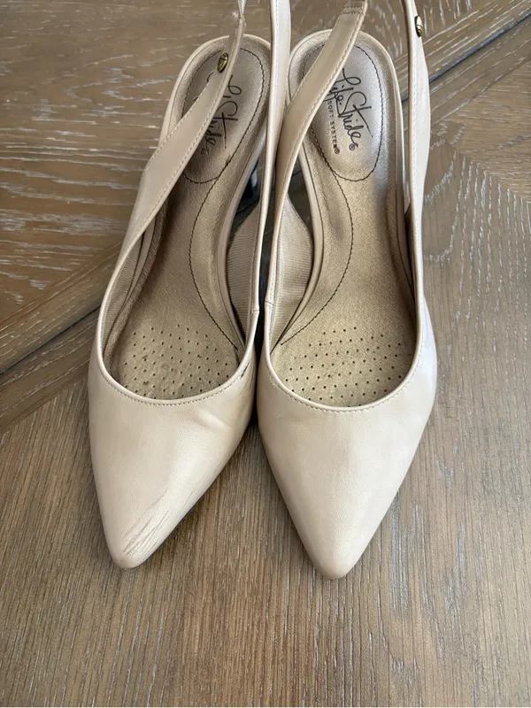 Life Stride Blush Nude Pointed-Toe Slingback Heels - Image 2