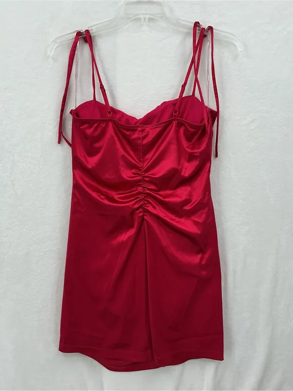 Honey and Rosie Red Satin Cowl-Neck Mini Dress 1212 - Image 5