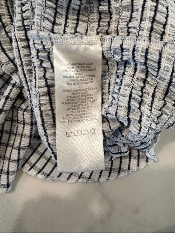 Anthropologie Maeve Crinkle Gingham Smocked Top - Image 6