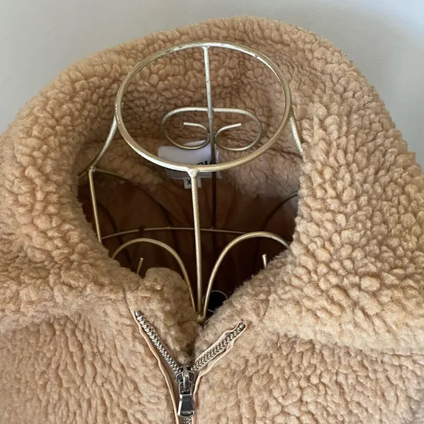 I AM GIA Teddy Jacket XS Camel Sherpa Zip Streetwear Coat Women - Image 10