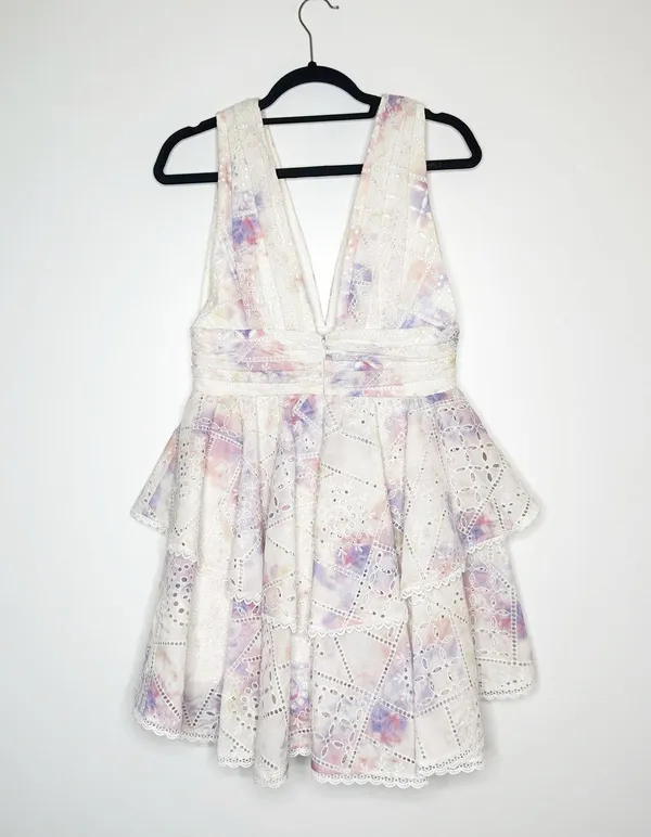 NEW Gianni Bini Pastel Tiered Ruffle Mini Dress Women's Size 6 - Image 4