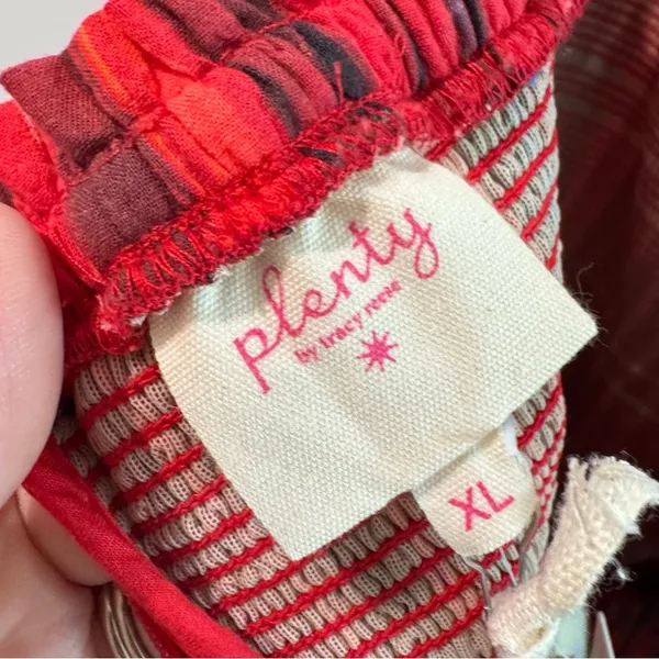 Anthropologie Plenty by Tracy Reese Smocked Plaid Strapless‎ Mini Dress XL NWT - Image 9