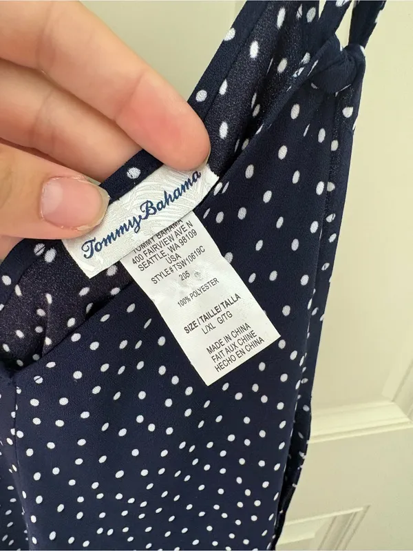 Tommy Bahama Fractured‎ Polka Dot Scarf Coverup Dress Size XL - Image 5