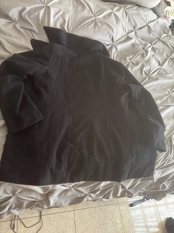 London Fog Black Double Breasted Peacoat Women’s Size L - Image 9