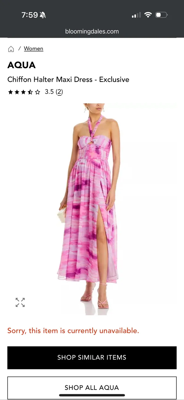 AQUA Halter Dress Maxi Chiffon - Image 2