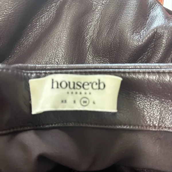 House of CB 'Olivia' Bitter Chocolate Vegan Leather Mini Dress - Image 7