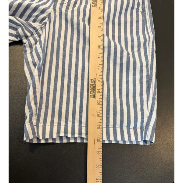 Lands End Women‎ Size 4 Blue White Striped Mid Rise Pull On Shorts Elastic Waist - Image 8