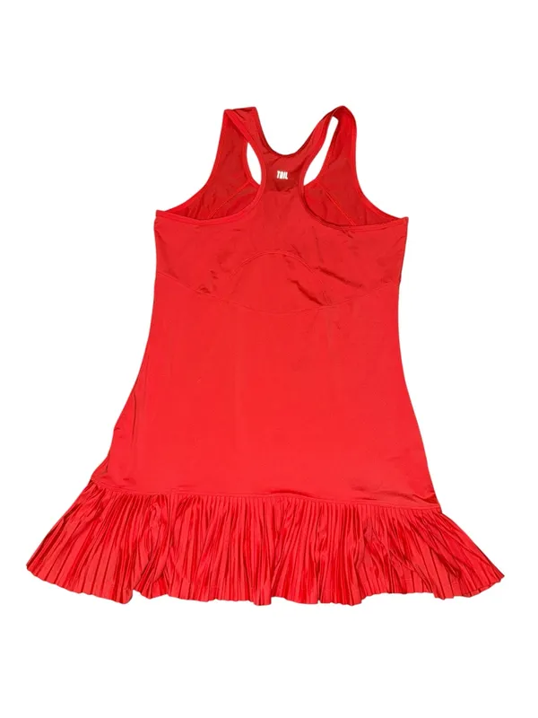Tail Activewear Tennis Dress S Red Racerback Pleated Ruffle Hem Golf Athletic - Image 2