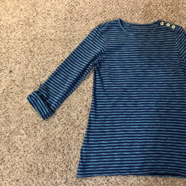Coldwater Creek Striped Top Womens S8 Used Blue - Image 5