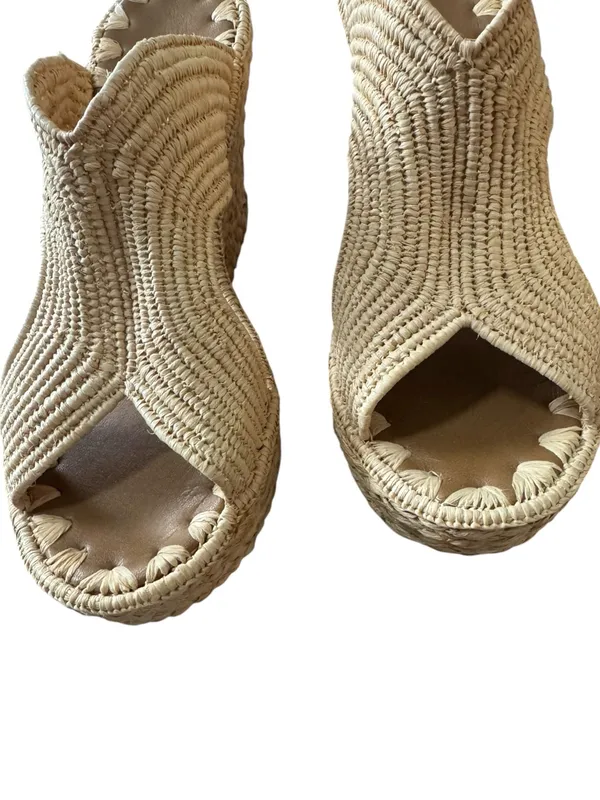 Carrie Forbes Lina Cutout Slide Wedge sandals in natural 39 NWOT - Image 5