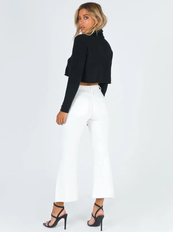 Princess Polly Faye Cropped Jeans In White Denim - Image 3