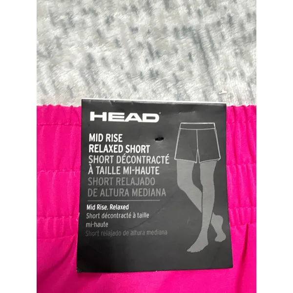 HEAD Womens Breakpoint Piping Shorts Proud Pink Mid Rise Relaxed‎ XL - Image 5