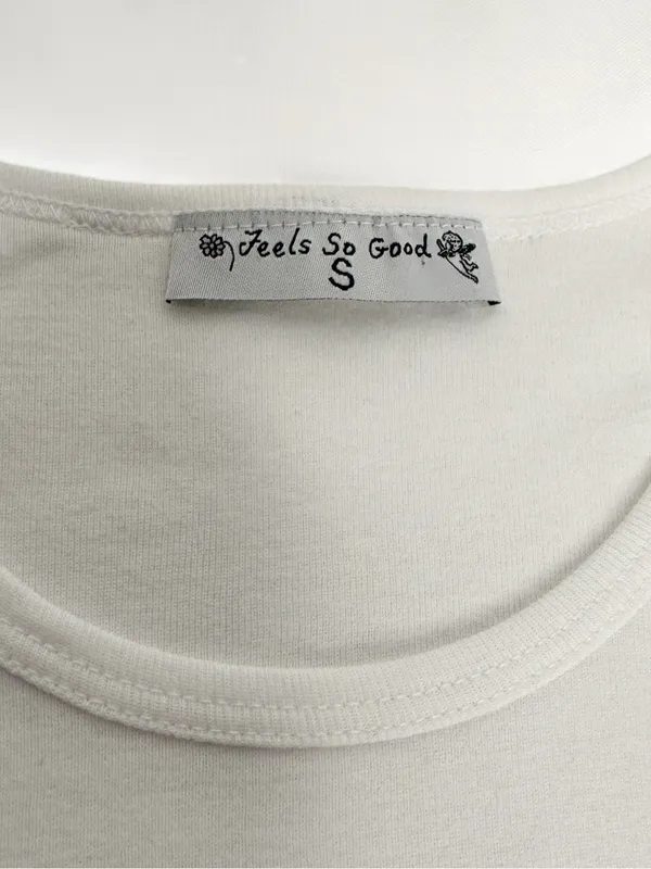 Feels So Good Cornflower Print Top Size S White - Image 3