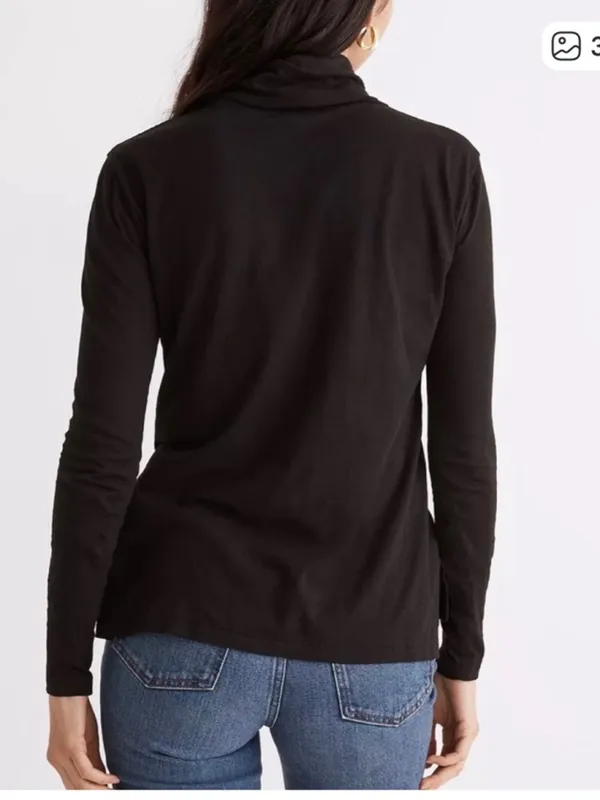 Madewell Black Whisper Cotton Turtleneck - Image 5