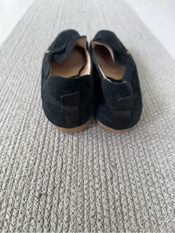 Franco Sarto Persia Black Suede Leather Flat Loafers Size 8.5 - Image 5