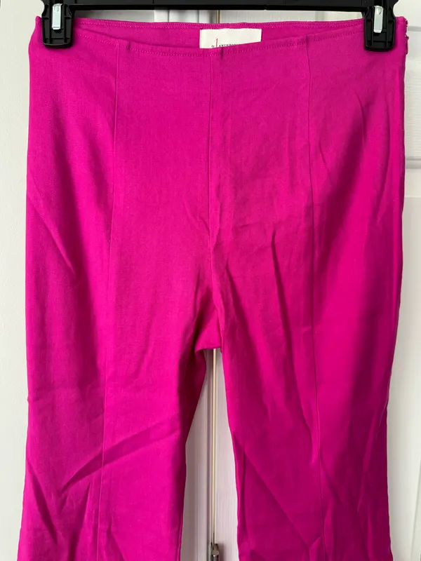 Linen Blend Flare Pants, Size 6 - Image 10