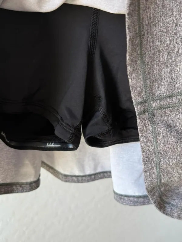 Lululemon Pace Rival Skirt Skort Grey Black - Image 8