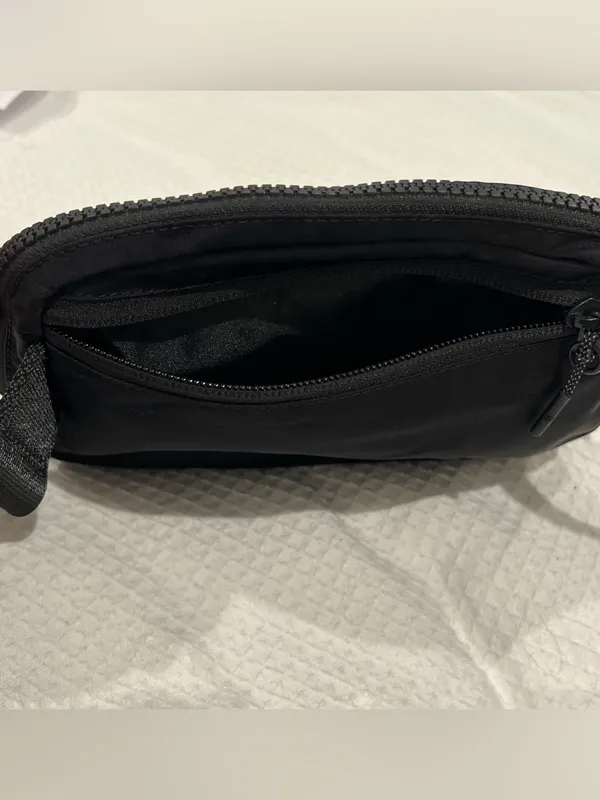 lululemon athletica Black Waist/Crossbody Bag with Silver Logo - Image 6