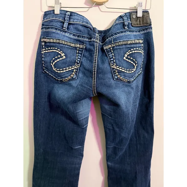 Silver Jeans Co Aiko Bootcut Dark Wash‎ Embellished Pocket Jeans Womens - Image 8