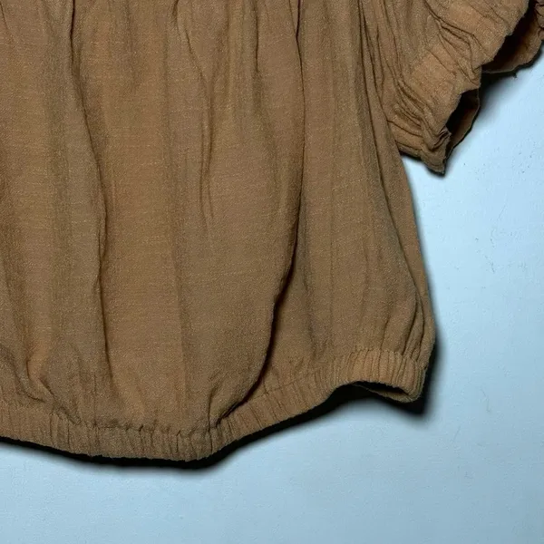 1 STATE Off The Shoulder‎ Smocked Crop Top Rust Orange XL - Image 8