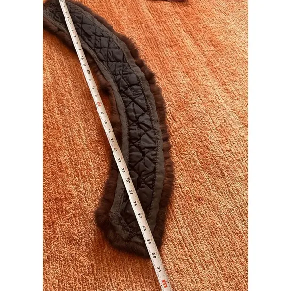 Vintage Real Fur Collar Brown Burgundy Tone Hook Closure Detachable - Image 6