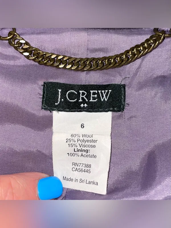 J.Crew Women’s Size 6 Purple Gray Wool Blend Double Breasted Peacoat Jacket Coat - Image 10