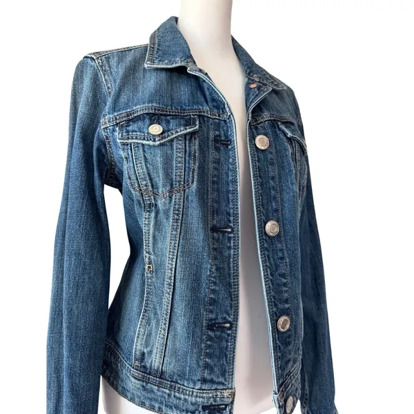 American Eagle 100% Cotton Medium Wash Denim Jacket - Image 5