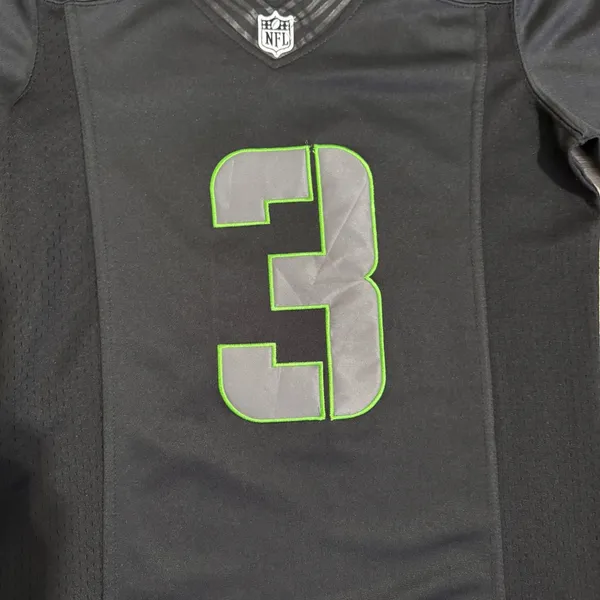 Nike Seattle Seahawks Russell Wilson 3 Womens Jersey Black Green S NFL‎ On Field - Image 5
