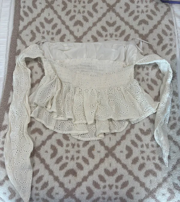 These Three Boutique Eyelet Back Tie Top - Image 4