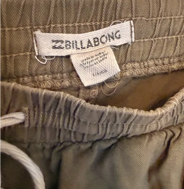 Billabong Olive Green Drawstring Lounge Shorts - Image 4