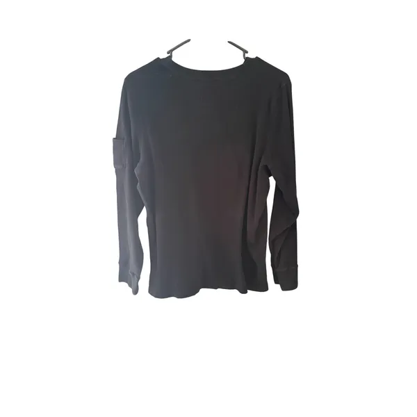 Lauren Ralph Lauren Black Waffle Knit Thermal Long Sleeve Top Plus Size 1X - Image 4