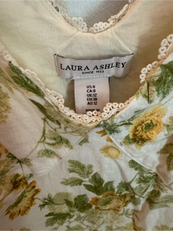 Laura Ashley Linen blend floral midi dress 8 - Image 5