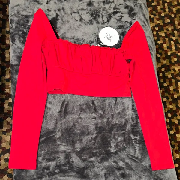 Princess Polly Tilly Long Sleeve Top in Maroon Size 10 New with tag - Image 5