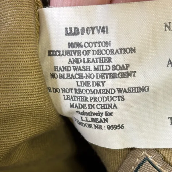 LL Bean Tan Corduroy and Lather Backpack Purse - Image 15