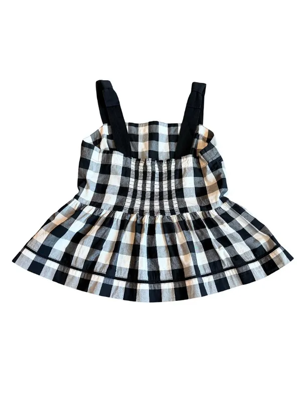 Broome Street x Kate Spade Black White Check Tank Top Shirt Blouse Size 2 Womens - Image 8