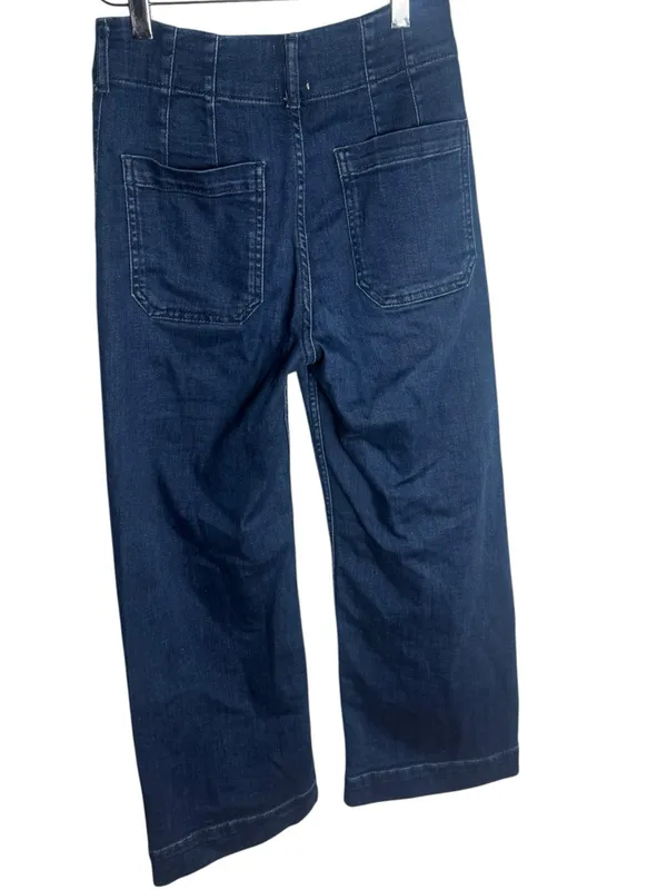 Maeve Colette High-Rise Wide-Leg Cropped Jeans Dark Wash 25 - Image 3