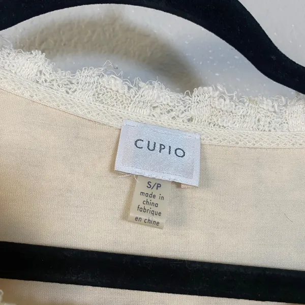 Cupio‎ Cream Knit Ruffle Feminine Angelcore Mori Kei Lagenlook Casual Top S - Image 3