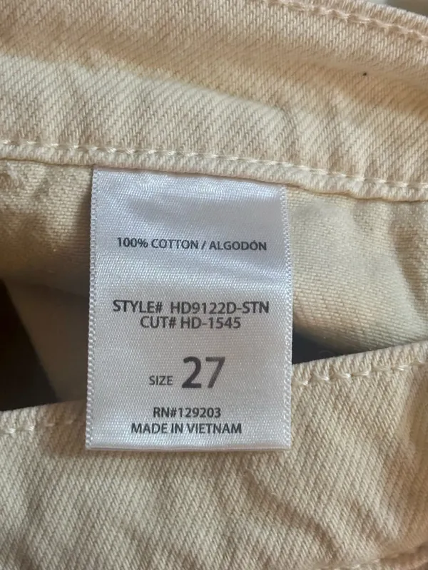 Hidden Jeans Size 27 Women’s Straight Mid Rise Carpenter Cream Denim EUC - Image 9