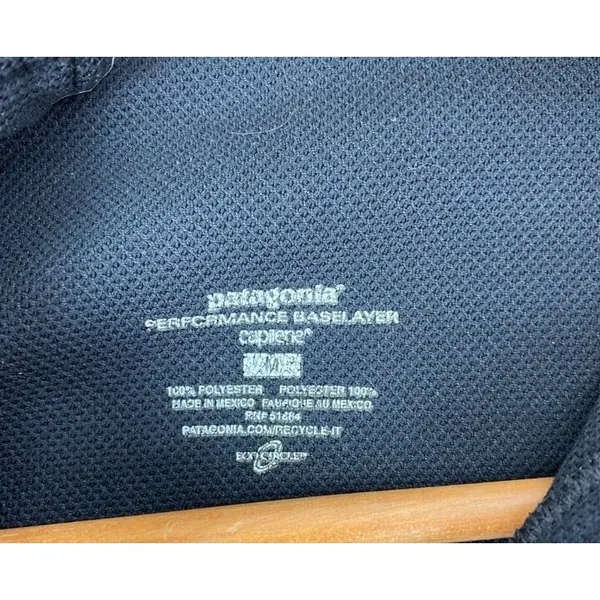 Patagonia Black Quarter Zip Capalene Base Layer Long Sleeve Shirt M - Image 5