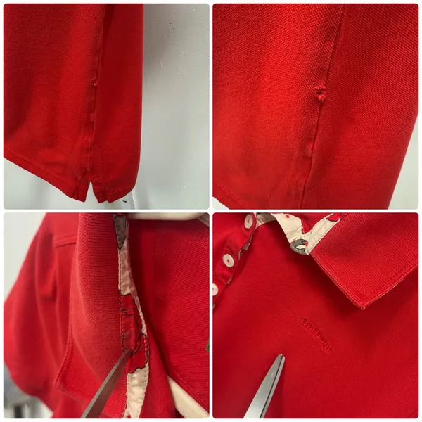 Barbour Women’s Classic Red Polo T-shirt Shirt Cotton‎ Sz 10 - Image 9