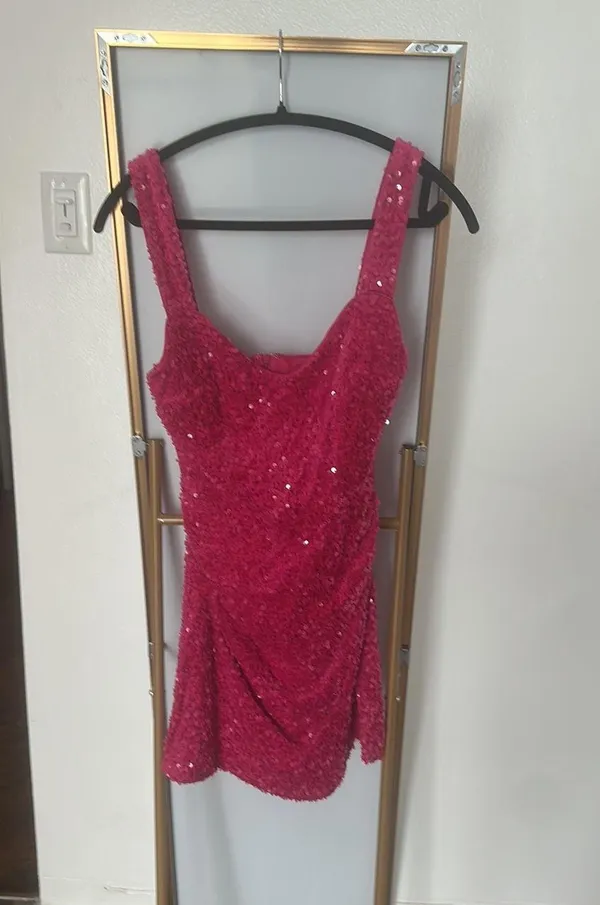 Princess Polly Centerfold Sequin Mini Dress Pink - Image 6