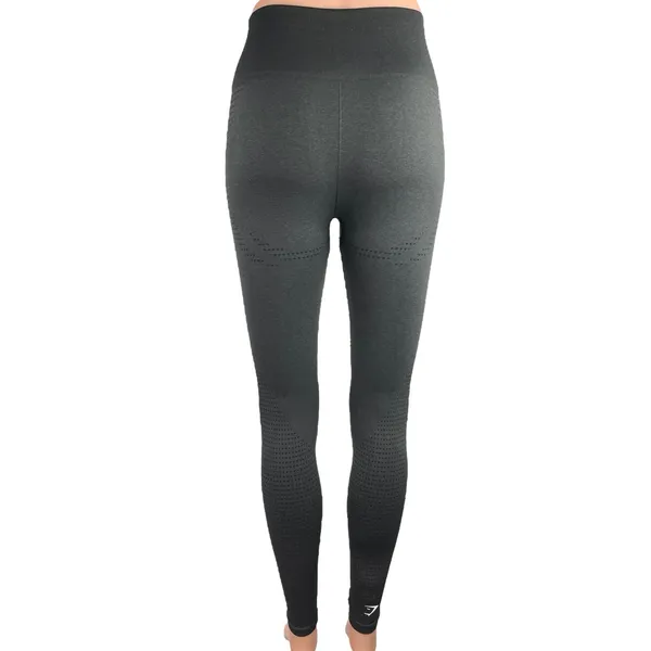 Gymshark Black Mid Rise Logo Stretch Ankle Workout Yoga Athletic Leggings Size S - Image 3