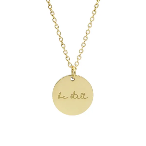 “Be Still” Faith Necklace Gold - Image 3