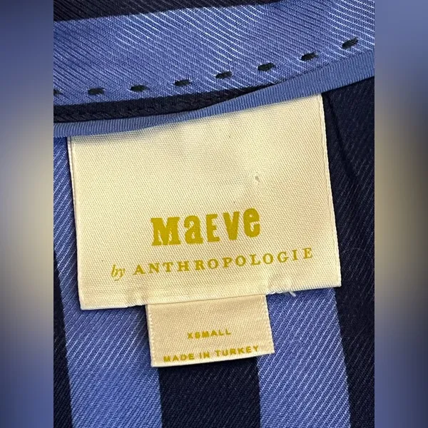 Maeve Anthropologie Breckinridge Blue Striped Button Down Blouse NWOT - Image 4