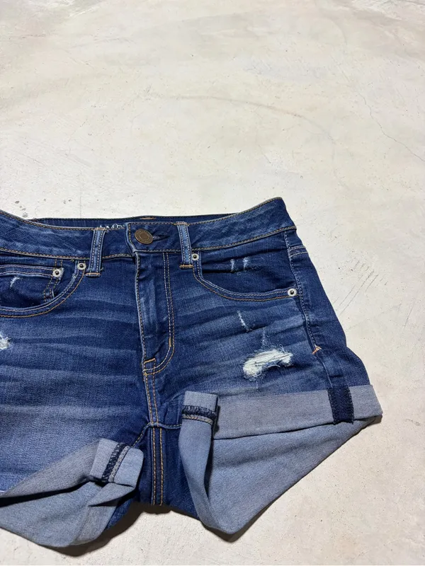 American Eagle Outfitters super stretch hi-rise shortie 2 denim jean shorts - Image 3