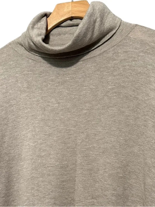 Ralph Lauren Size M Heather Gray Brushed Cotton Modal Turtleneck Long Sleeve Top - Image 3